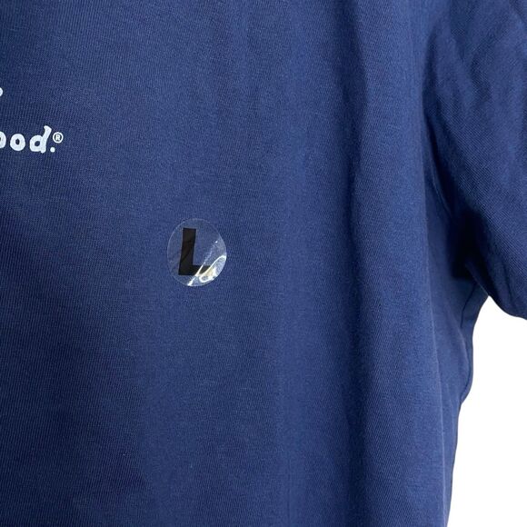 Life Is Good T-Shirt Womens L Blue Wine Glass Vintage Short Sleeve Crew Neck NWT - Picture 6 of 12